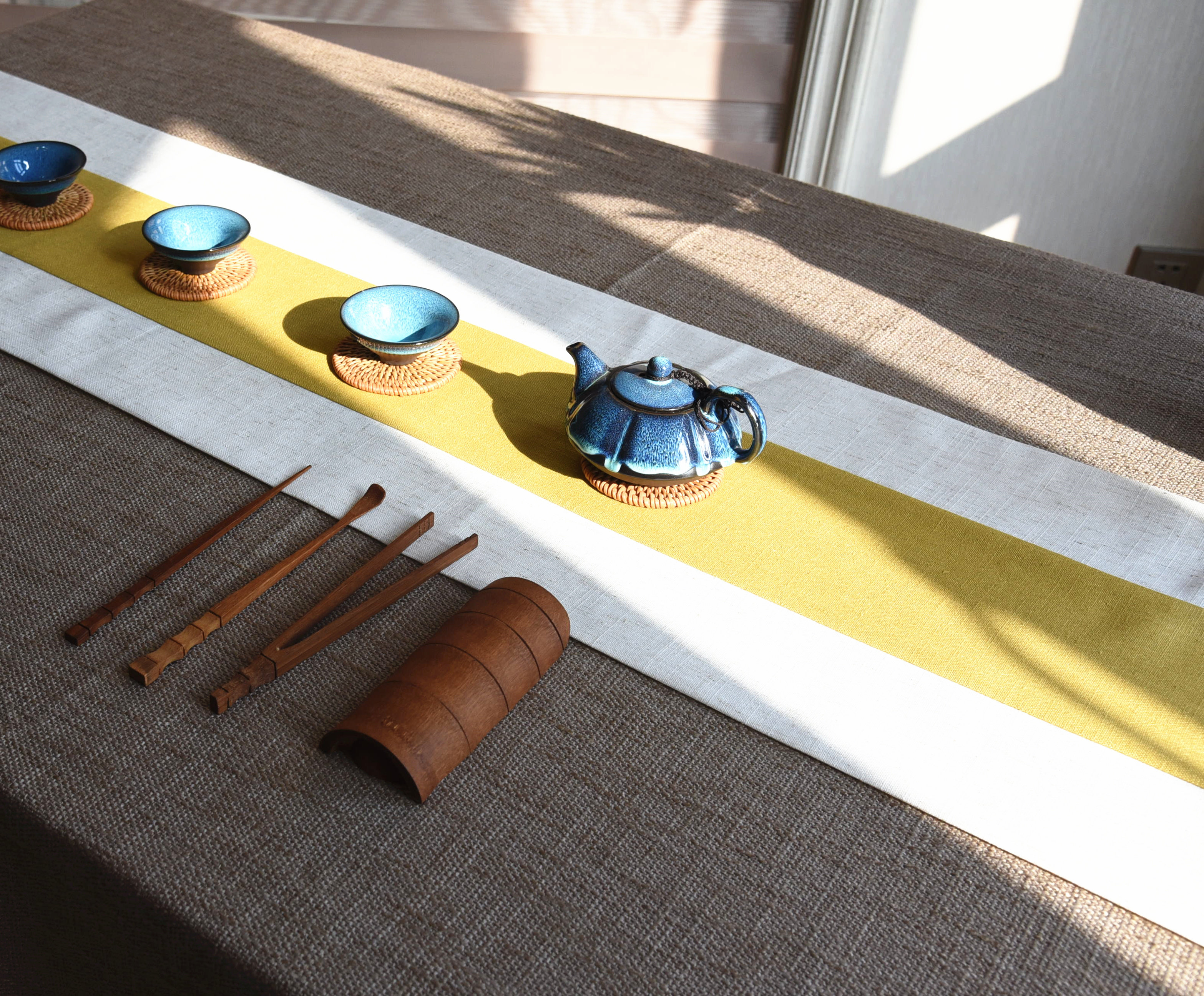 定做素色桌布纯色长方形北欧棉麻风禅意复古典茶几禅意布艺定制