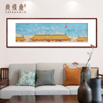 Ruihe Tu famous hand painted ancient Chinese painting room decorated painting sofa background wall office tearoom hanging painting