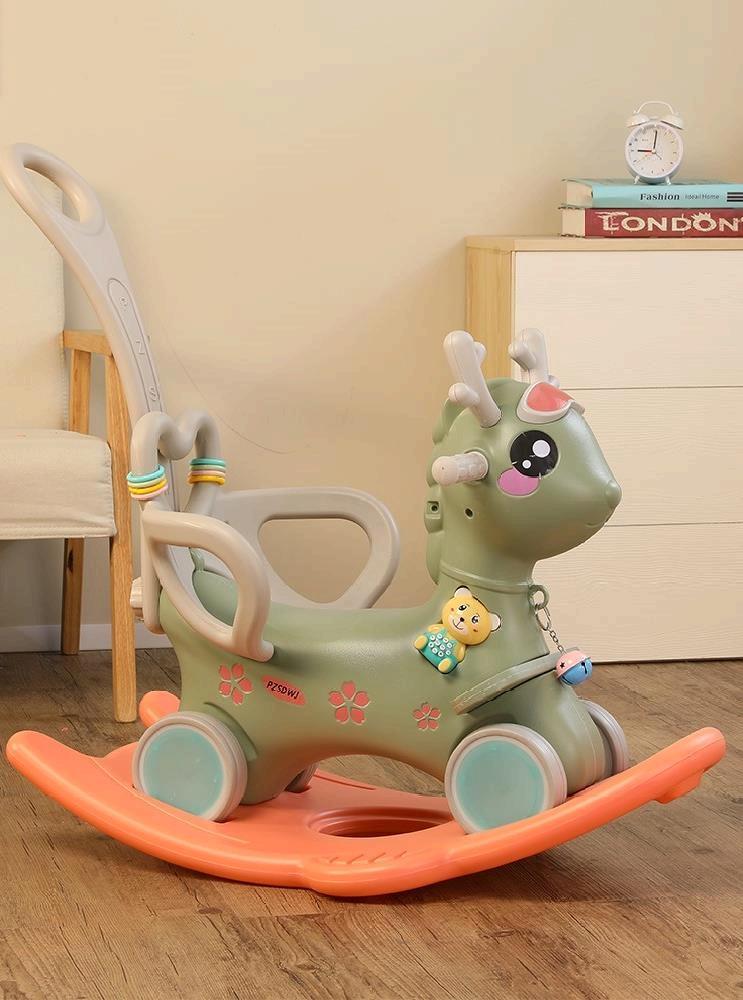 儿童骑木马的小妖宝宝木马逐风翘翘遥遥木马小马玩具骑摇摇马婴儿