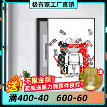 House painting Tide brand violent bear hanging painting kaws meter box decoration distribution box electric gate blocking painting free punching