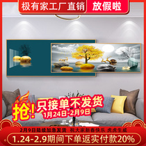 Modern light luxury superimposed living room decorative painting sofa background wall with backer high-grade atmospheric stone to run hanging painting