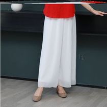 Classical Dance White Pants Dress Teacher Special Woman Summer Wearing white yarn Pants Exercises 70% Snow spinning