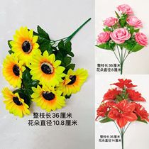 Wall-mounted decorative flower wall flower hanging simulation flower fake flower furnishing hanging wall Ugly Pendant Sunflower rose handout