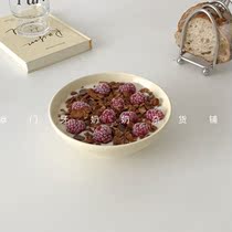 ins Han Wind Cream Yellow Goose Yellow Color Ceramic Bowl Breakfast Bowl Yogurt Cereal Bowl Home Rice Bowl Sweet Bowl