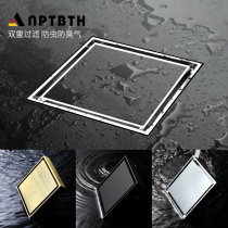 Toilet square anti-odor floor drain all copper explosion-proof floor drain invisible floor drain 50 tubes 75 tubes