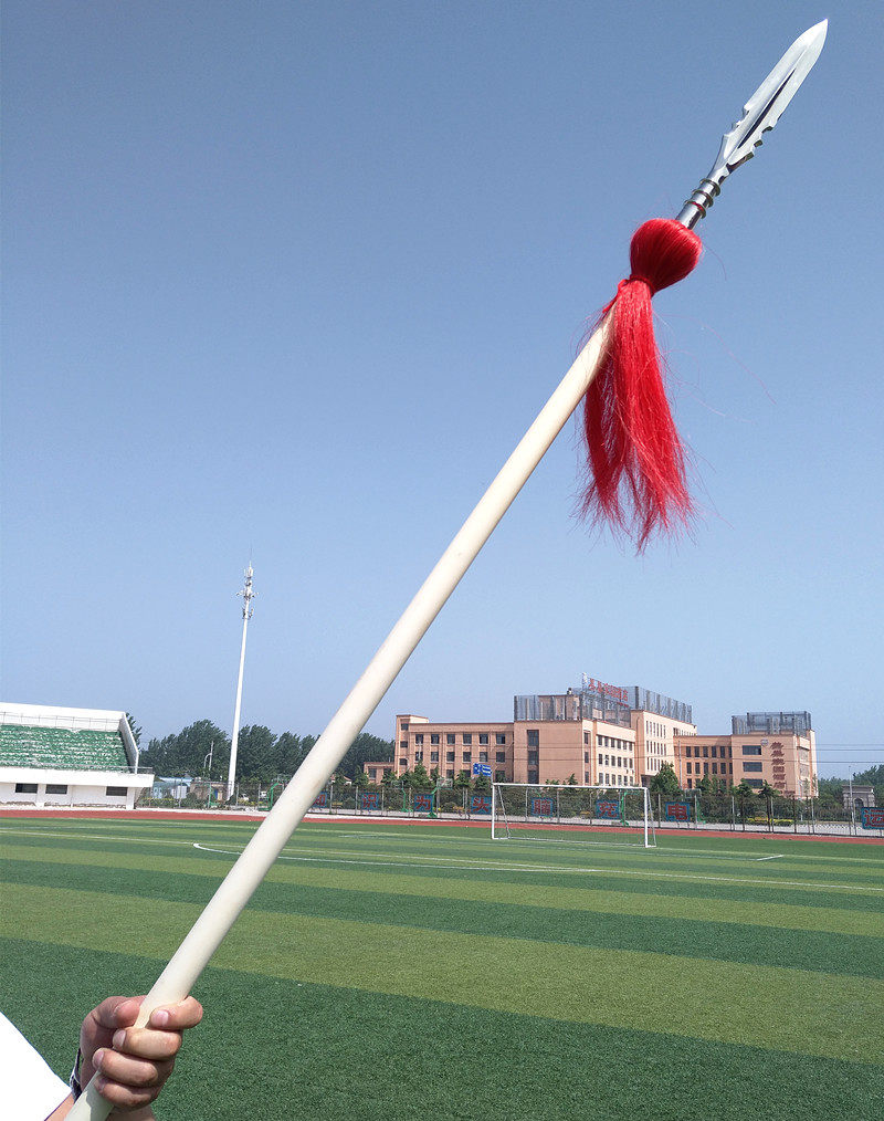 白蜡杆红缨枪霸王枪武术枪不锈钢红樱枪头长矛太极大枪长枪未开刃