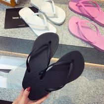 Wear fashion couple flip-flops women and men summer clip feet non-slip flat bottom with bathroom beach shoes black slippers