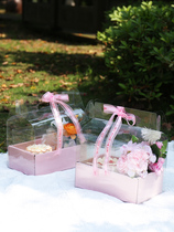 New Years Spring Festival Handheld Cake Flowers Gift Boxes Valentines Day Floral Gifts Gift Transparent Dessert Packaging Boxes