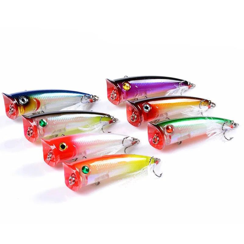 Floating Popper Fishing Lures 80mm 11g Hard Plastic Baits Fresh Water Bass Swimbait Tackle Gear