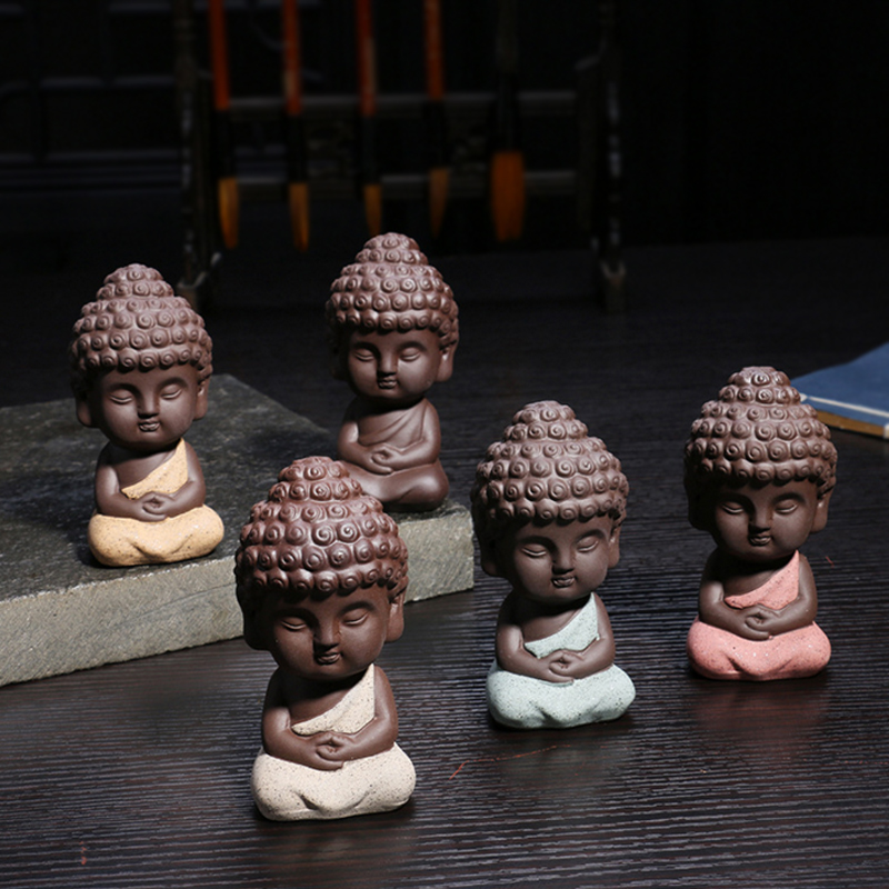 Little Buddha color purple sand tea pet kung fu tea set mammon ceramic flower familiar tea pet furnishing articles spare parts for the tea taking