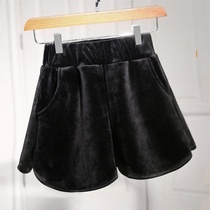 Shorts coat womens winter size short loose wear autumn woolen hair wick gold velvet boots pants skirt 250kg fat m