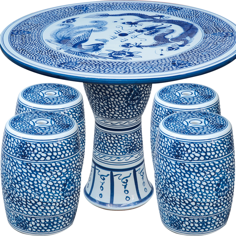 Jingdezhen ceramic table who suit round - table hand - made porcelain is suing patio furniture longfeng peacock pheasant