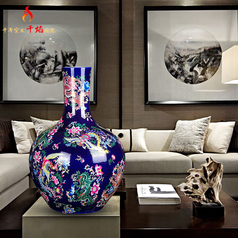 Jingdezhen ceramics large vases, flower arranging new Chinese style household furnishing articles sitting room adornment in extremely good fortune tree