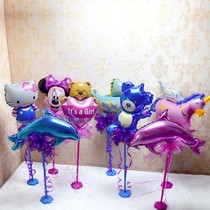 Dining table balloon birthday party 100 days wedding banquet table floating balloon column layout props base cartoon mini balloon