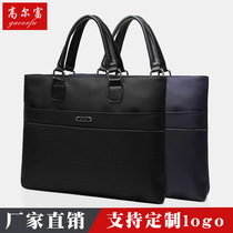 Briefcase Men Canvas Waterproof Oxford Cloth Business High-grade Document Bag Simple Atmosphere Office Bag Promotion Conference Bag