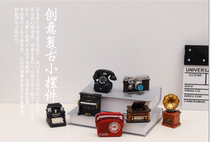 Retro nostalgic mini ornaments photography props camera radio piano resin craft gifts home decoration