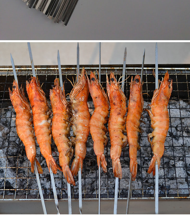 烧烤不锈钢签子烧烤铁不锈钢烤串不锈钢烤肉包装 不锈钢签子烧烤