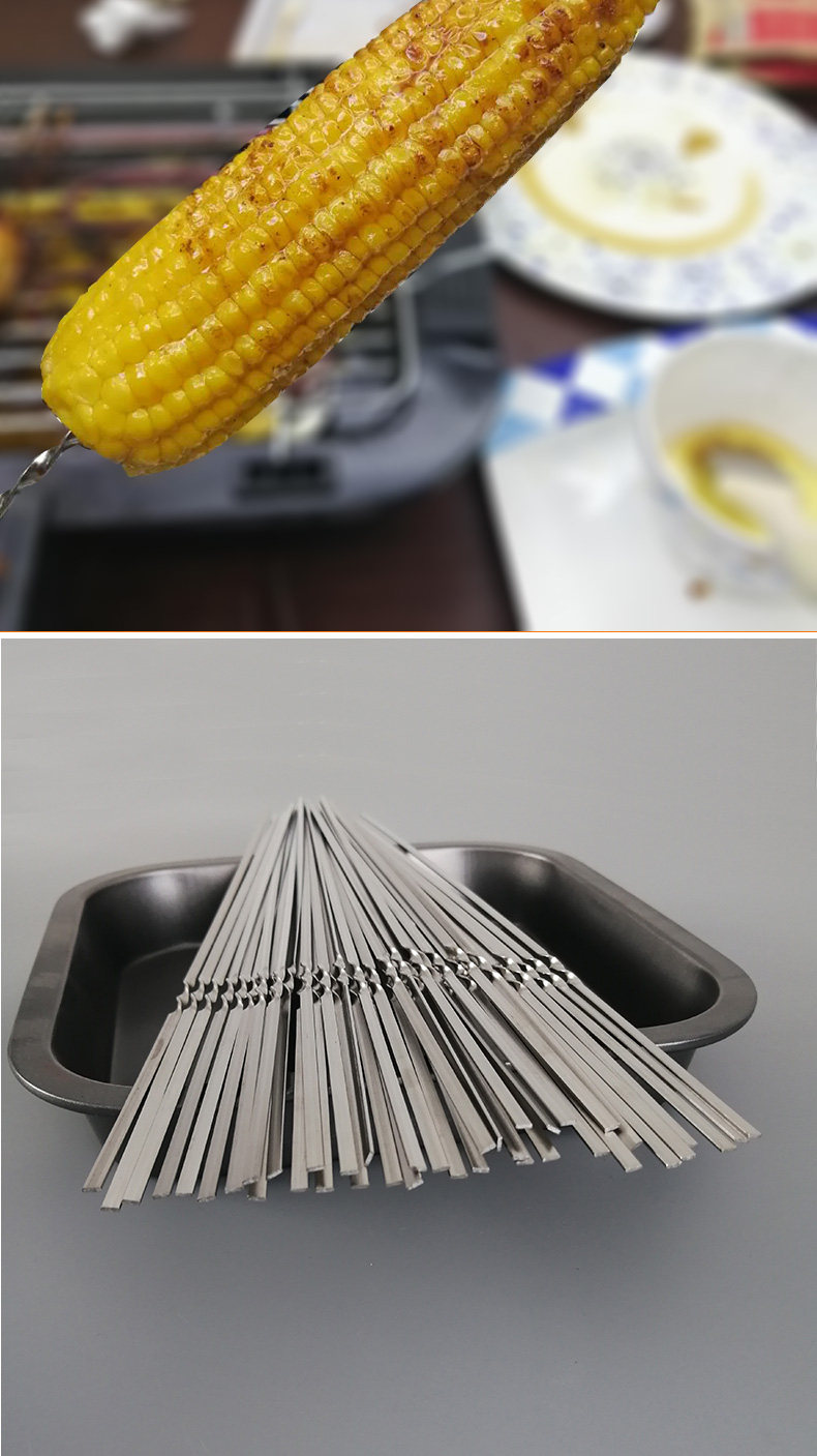 烧烤不锈钢签子烧烤铁不锈钢烤串不锈钢烤肉包装 不锈钢签子烧烤