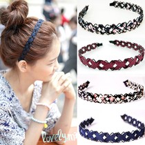 Hair Hoop Fashion South Korea Hollowed-out Cloth Art Hand Woven Iron Wire Head Stirrup Simple Fresher Hair Clip Wide Side Hairpin