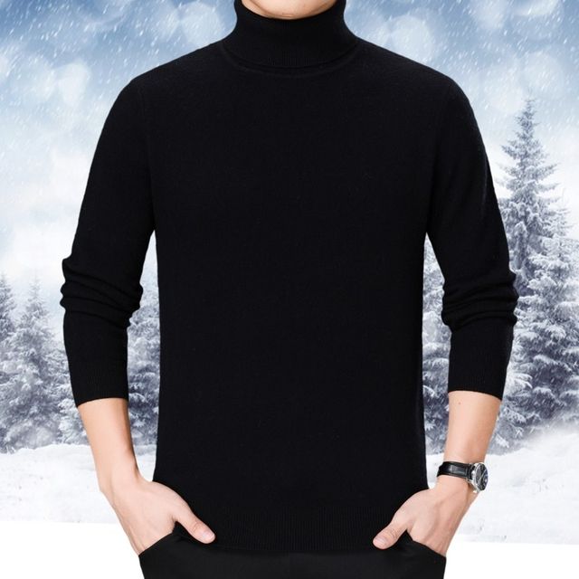 ຫຼຸດລາຄາພິເສດ 100% cashmere sweater sweater men's thickened wool sweater middle-aged and turtleneck sweater father wear