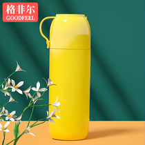 Gefil thermos cup female male student portable simple large capacity water Cup lettering couple with lid can drink water Cup