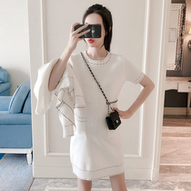 Pregnant women fashion suit summer outing fashion knitted cardigan dress loose two-piece foreign style