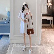2020 new summer pregnant women short sleeve T-shirt new cartoon cotton T-shirt loose large version top round neck wear tide