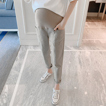 Pregnant women pants pregnant women jeans straight pants maternity clothing spring and autumn thin fashion casual wear tide mother spring and summer