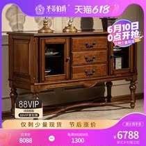 Sainty Countess Brief American Solid Wood Dining Side Cabinet Home Kitchen Storage Bowls Cabinet Multifunction Tea Water Cabinet Wine Cabinet