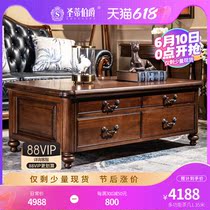 Sainty Countess Brief American Solid Wood Coffee Table Living Room Lockers Containing Furniture Tea Table TV Cabinet Combo