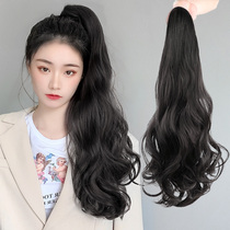 Ponytail wig female long hair grab clip high ponytail natural net red strap type long curly hair simulation fake ponytail summer