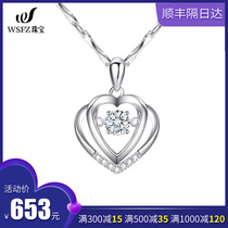 PT950 Platinum Necklace Woman 18k Platinum Necklace Woman Diamond Pendant Woman LOCK BONE CHAIN VALENTINES GIFT