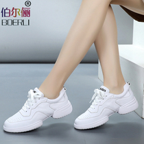 Berals new dance shoes womens spring and autumn season soft bottom square dance shoes water soldiers dance shoes breathable dancing womens shoes white