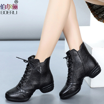 Berthier Square Dance Shoes Womens Dermis With Dancing Shoes Water Soldiers Dance Shoes Women Autumn Winter Soft Bottoms Dancing Shoes