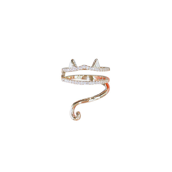 Lynnroman Japanese Design Design 여성용 귀여운 고양이 반지 ins 트렌디 한 성격 틈새 시장 개방 조정 가능한 색인 손가락 반지 Lynnroman Japanese Design Design 여성용 귀여운 고양이 반지 ins 트렌디 한 성격 틈새 시장 개방 조정 가능한 색인 손가락 반지
