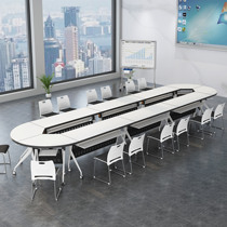 Folding table training table meeting table and chair combination with wheels movable simple modern business negotiation table long table