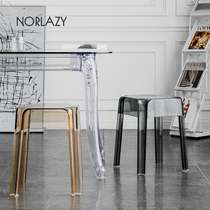 Nordic net red transparent square stool Fashion creative plastic chair Crystal high foot bar chair Simple modern acrylic stool