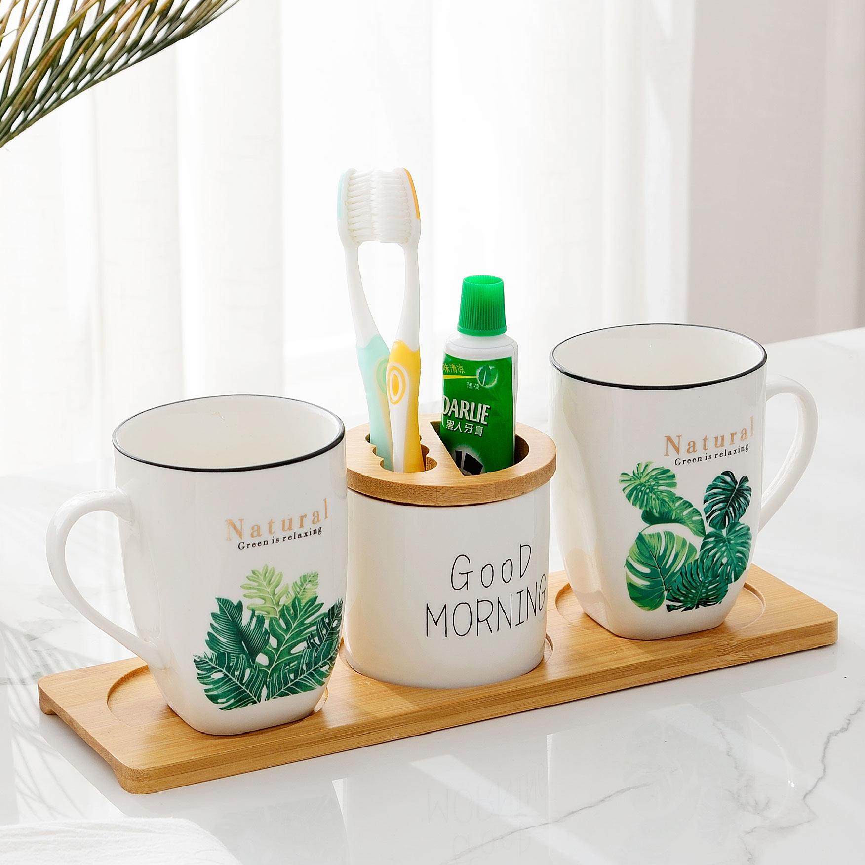 洗漱杯套装 陶瓷 现代简约_漱口杯家用套装树脂杯现代简约家用陶瓷带