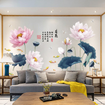 Warm Chinese wind wall stickers bedroom bedside sofa TV background wall stickers decoration room door self-adhesive wallpaper