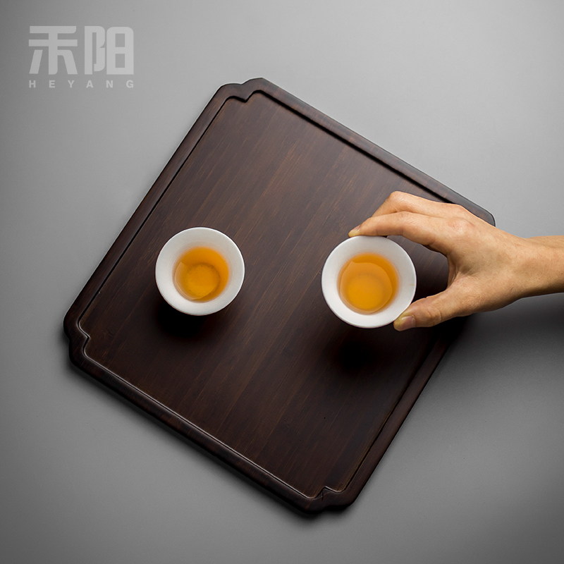 Send Yang bamboo tea tray with large tea in plate of small simple rectangular solid wood tea tray was dry tea mercifully