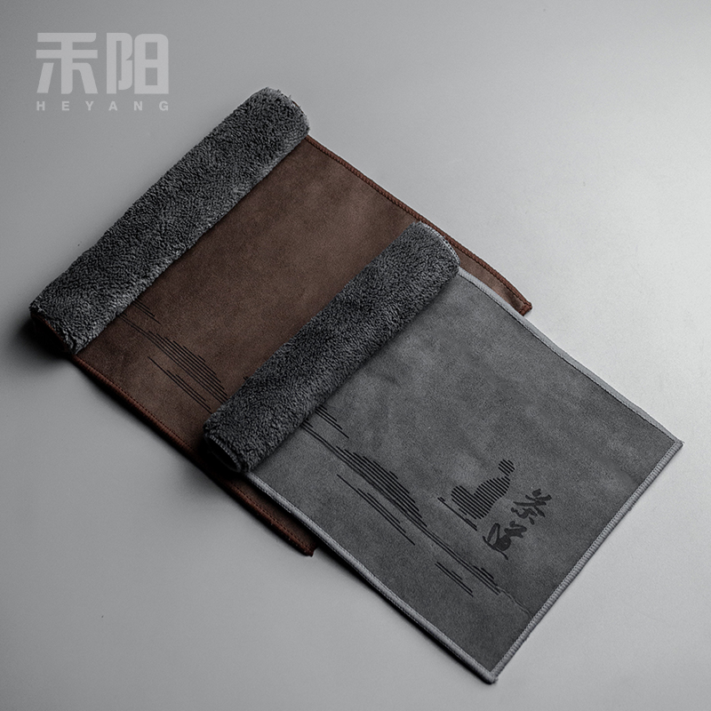 Send Yang velvet double - sided fiber thickening bibulous household Japanese tea tea towel cloth kung fu tea spare parts