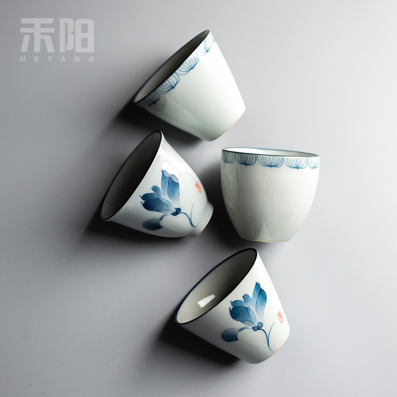 Send YangChun hand - made porcelain cups sample tea cup tea cup clay ceramic kung fu masters cup, household small cups