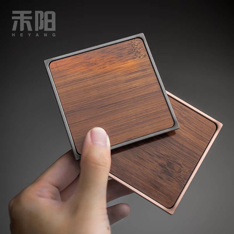 Send Yang or golden cup mat tea cup wood, bamboo cup mat cup Japanese tea cup holder frame tea MATS