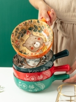 Single handle bowl nice to eat ceramic with hand large number net red style home not bronzed and upscale