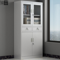 In the office two buckets tin cabinets filing cabinets filing cabinets glass bookcases lockers with locks lockers