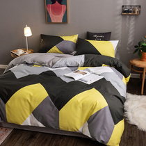 Hipster cotton four sets of cotton net red bed sheet quilt cover student dormitory single bed