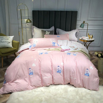 Bed four-piece cotton cotton polished European simple simple atmospheric bed linen quilt cover bedding 4 Sets Winter