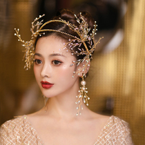 Bride hair hoop Golden Hand wedding wedding wedding styling accessories headwear fashion rhinestones wedding hair accessories