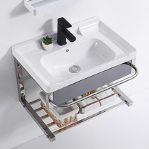 Simple Wall-mounted Washbasin Stainless Steel Bracket Small Size Washbasin Mini Square Toilet Wash Bench Pool