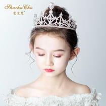 Childrens crown headdress princess girl Crown Crystal Aisha Korean rhinestone kid model catwalk show hair hoop
